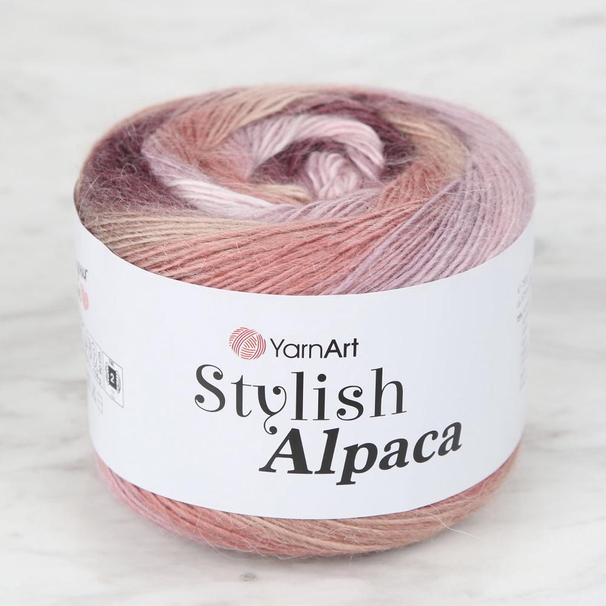 YarnArt Stylish Alpaca Hand Knitting Yarns, Variegated - 7715