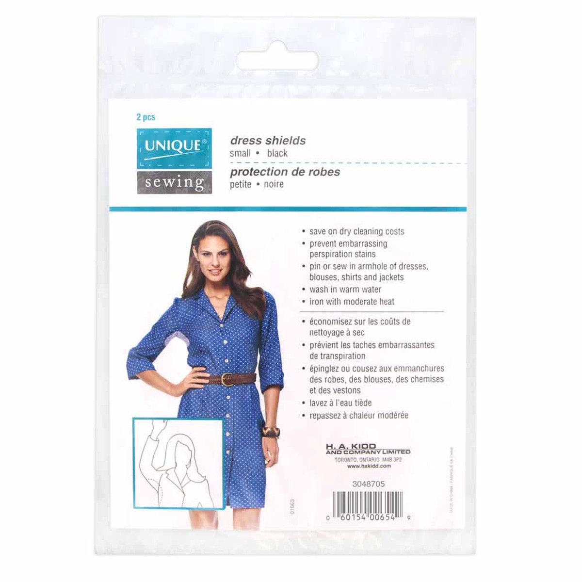 UNIQUE SEWING Dress Shield Small Black - Small - 2pcs