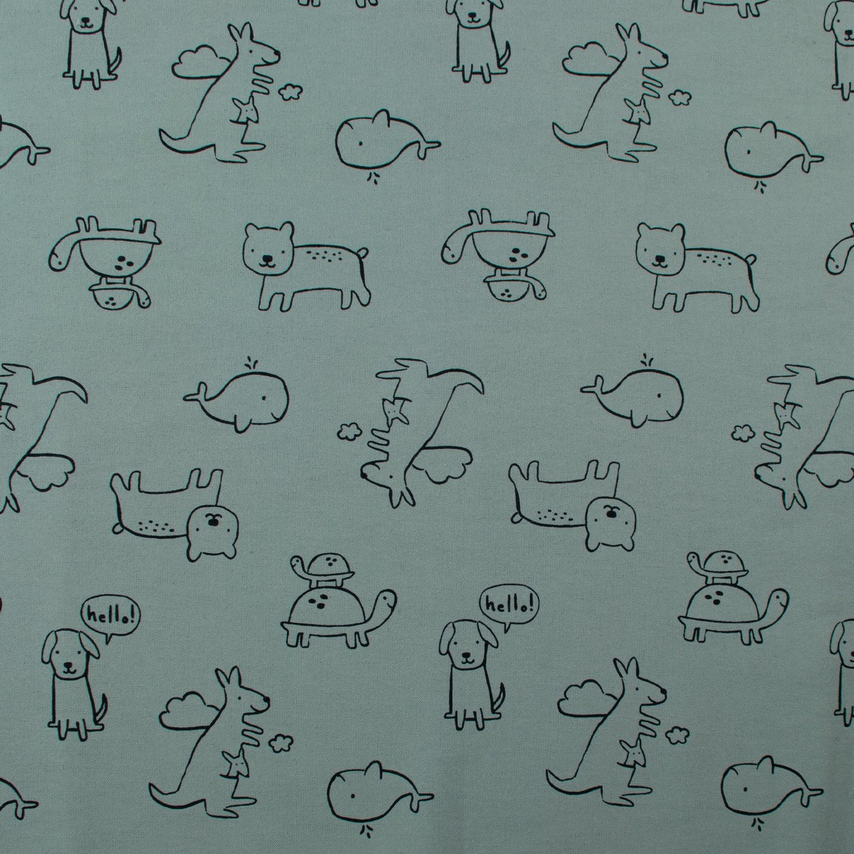 Wide Width Printed Flannelette - 008 - Steel