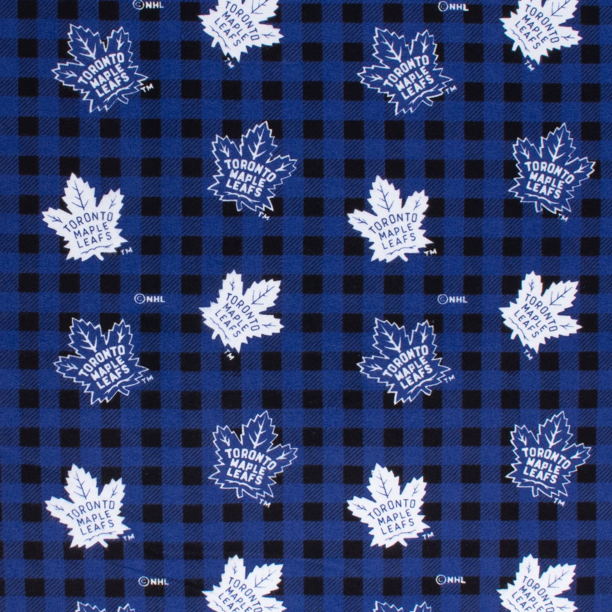 Toronto Maple Leafs (B-MAP) - NHL Flannelette Print - Plaids -Blue