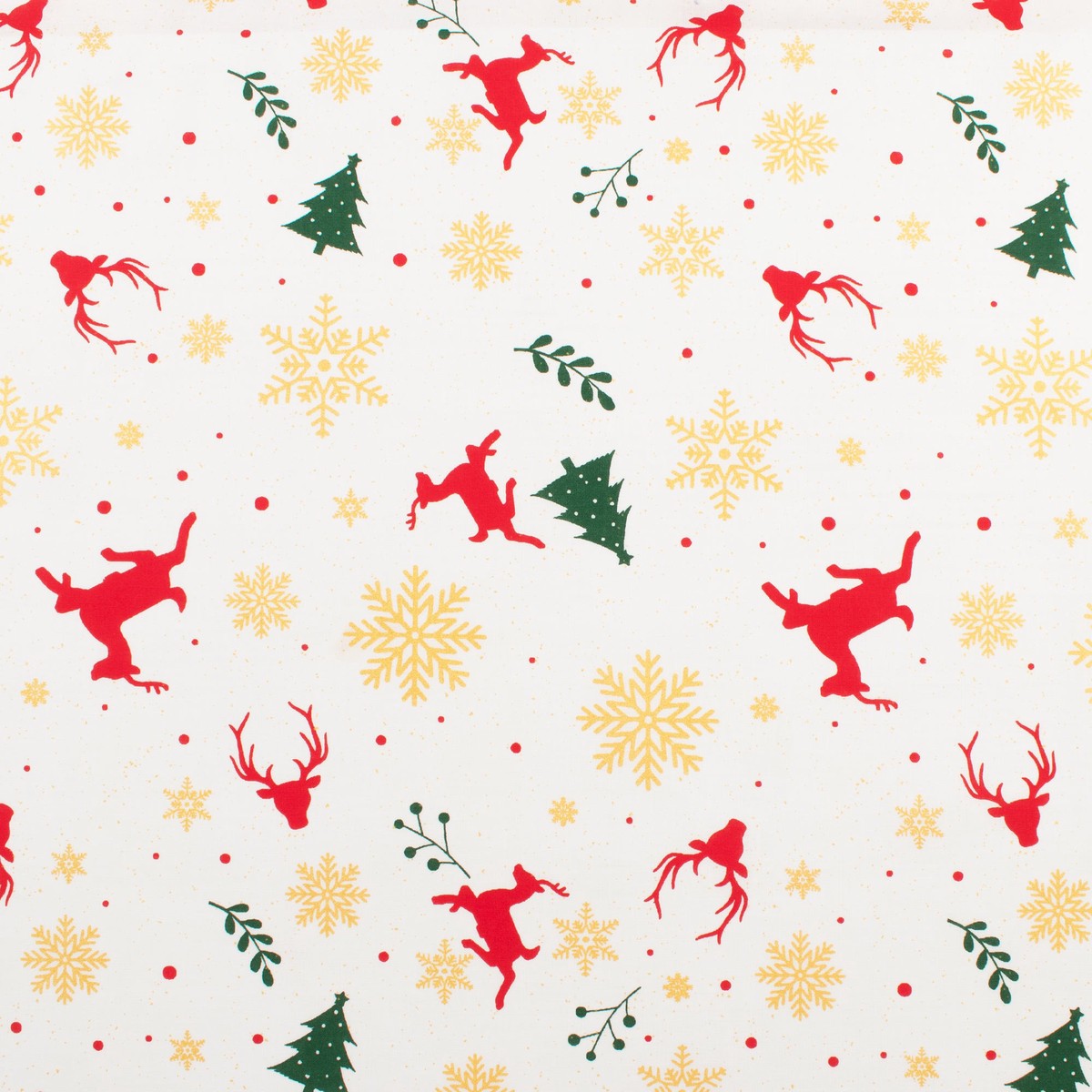 Wide Width Printed Cotton - HOLIDAY TOWN - 009 - White
