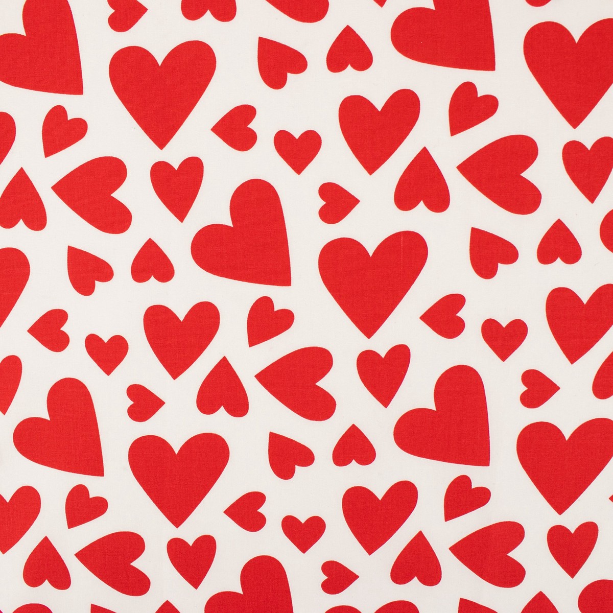 VALENTINE'S Printed Cotton - moving heart - White