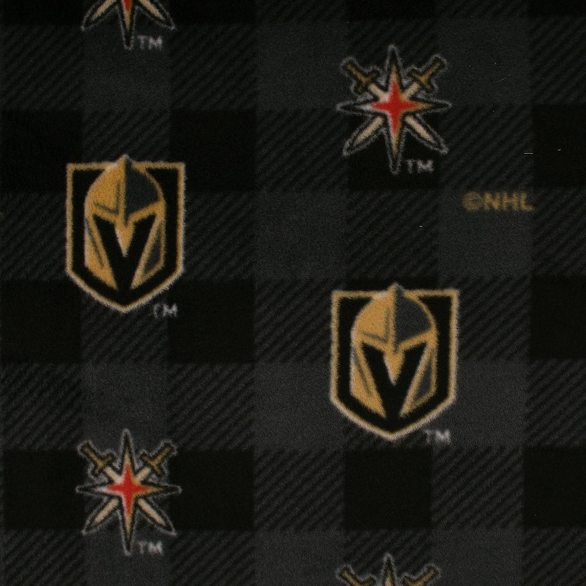 Vegas Golden Knights - NHL Fleece Print - Buffalo plaid - Black