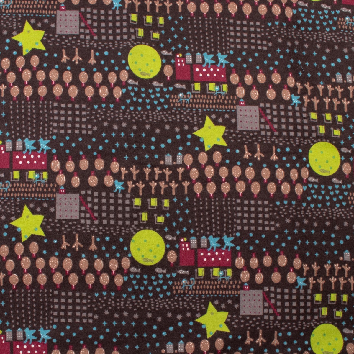 Wide Width Printed Flannelette - 001 - Eggplant