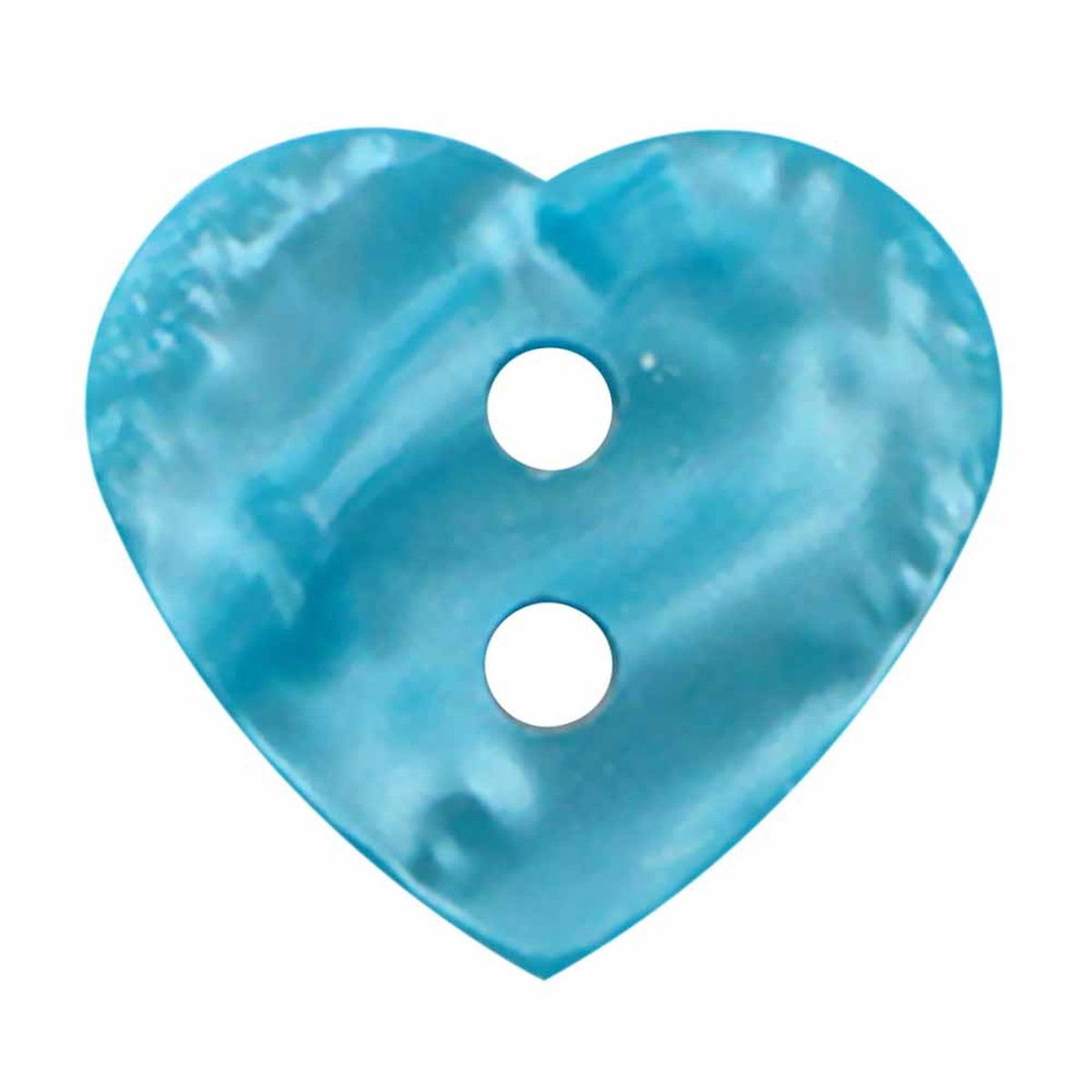 CIRQUE Novelty 2-Hole Button - Aqua - 15mm (") - Heart