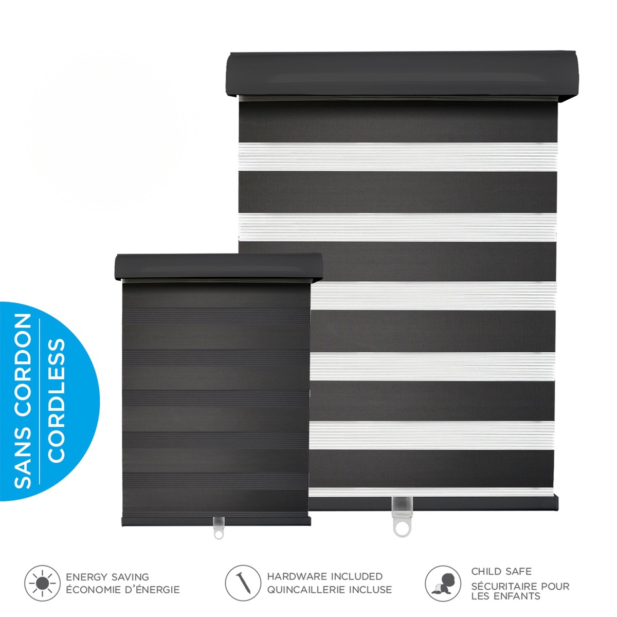 Cordless Light Filtering Shade - Black - 60 x 84 in