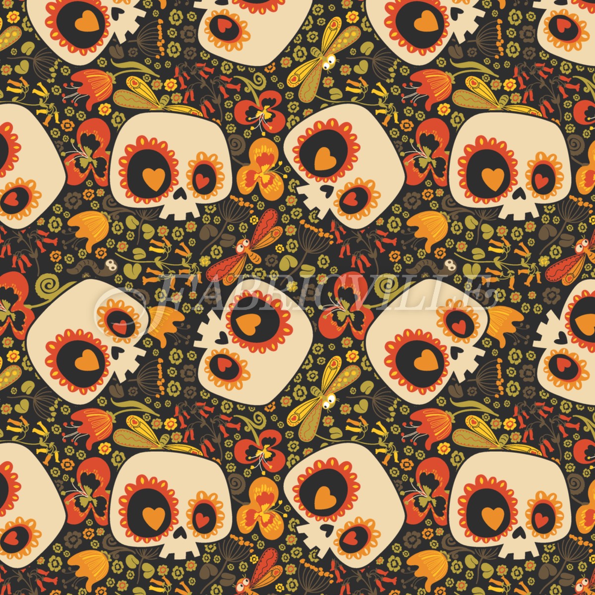 Stylized Heart Eye Skulls