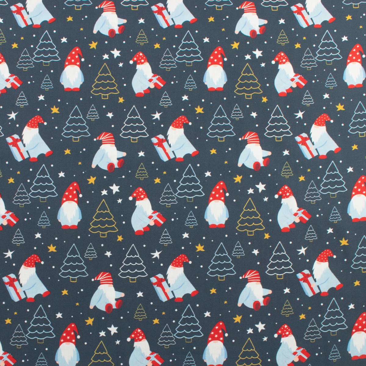 Wide Width Printed Cotton - HOLIDAY TOWN - 005 - Steel Blue