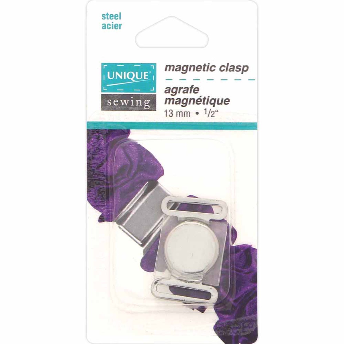 UNIQUE SEWING Magnetic Clasp Silver - 13mm (")- 1 pair