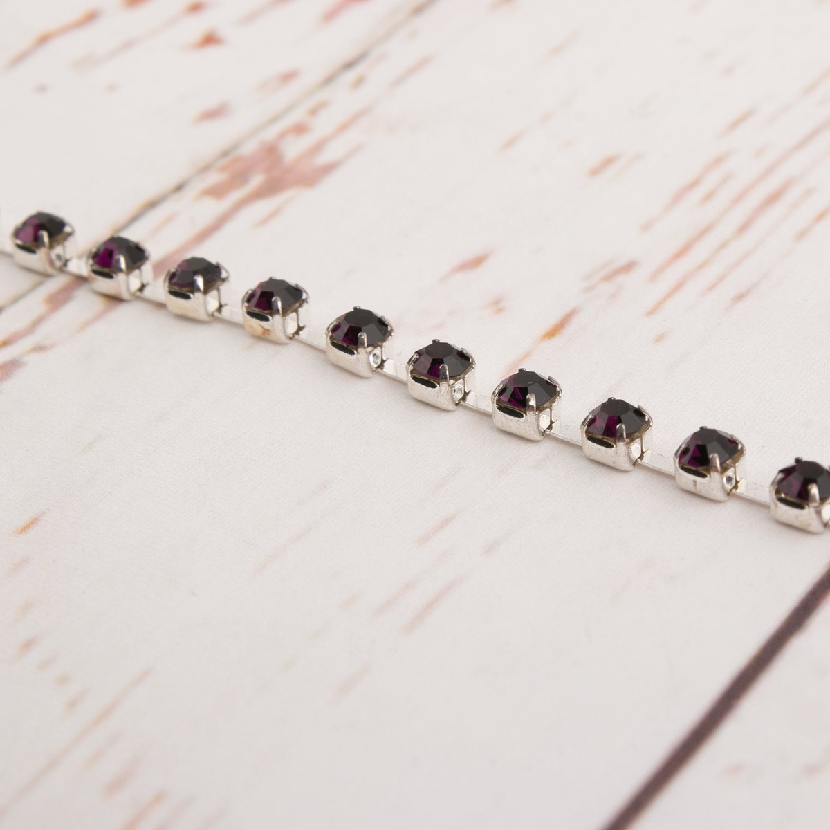 3.5mm Rhinestone Trim - Dark Purple