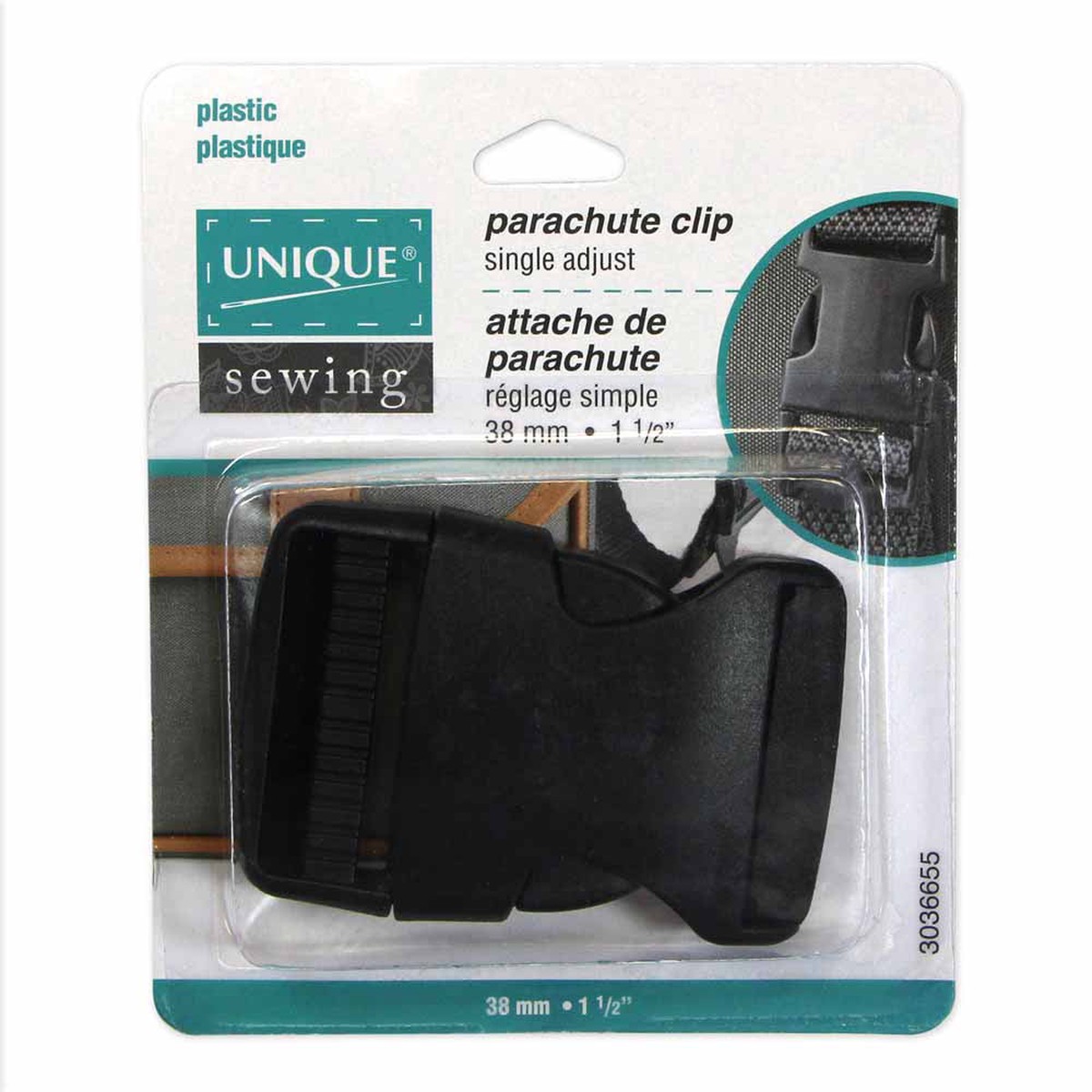 UNIQUE SEWING Parachute Buckle - Plastic - 38mm (1") - Black