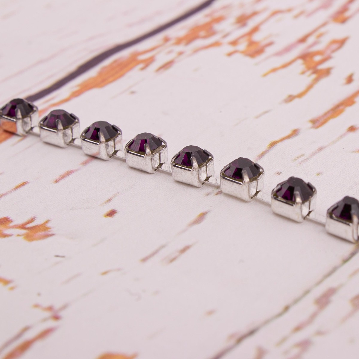 4.5mm Rhinestone Trim - Dark Purple
