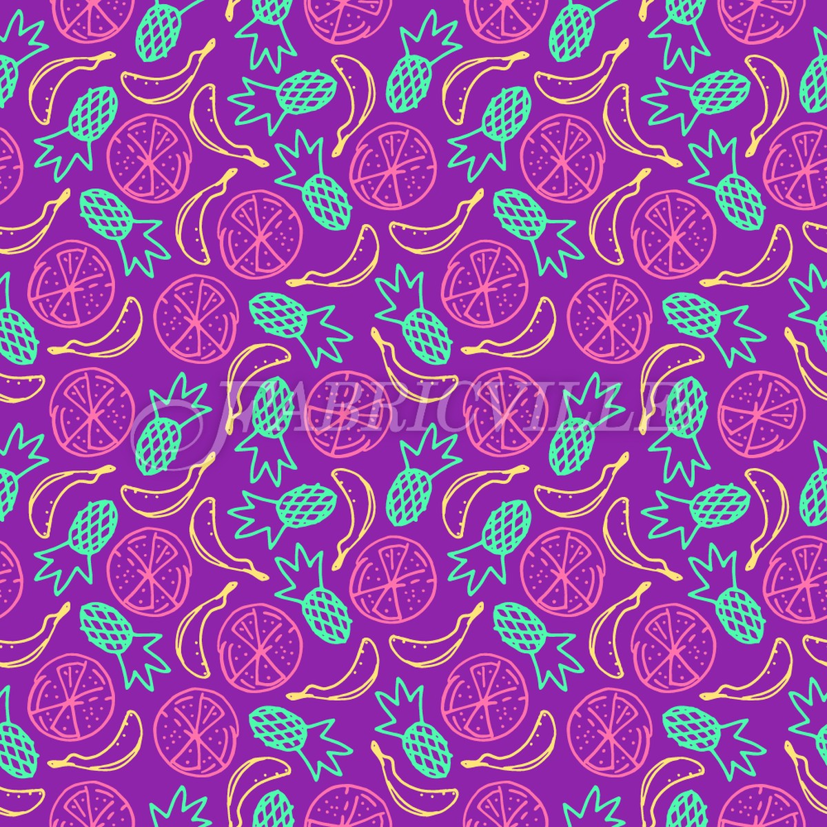 Tropical Fruits Doodles