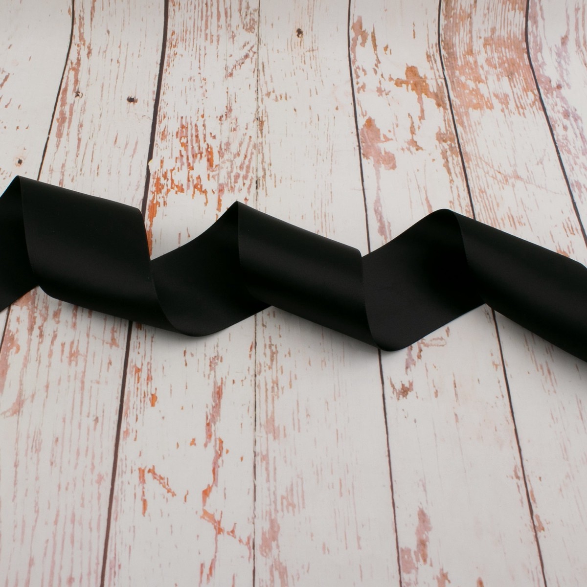 60mm Double Faced Satin Ribbon - Black
