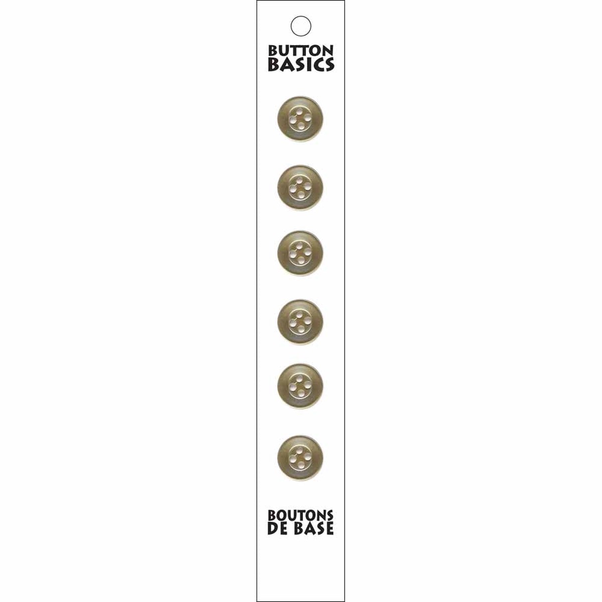 BUTTON BASICS 4-Hole Buttons - 12mm (") - 6 pcs