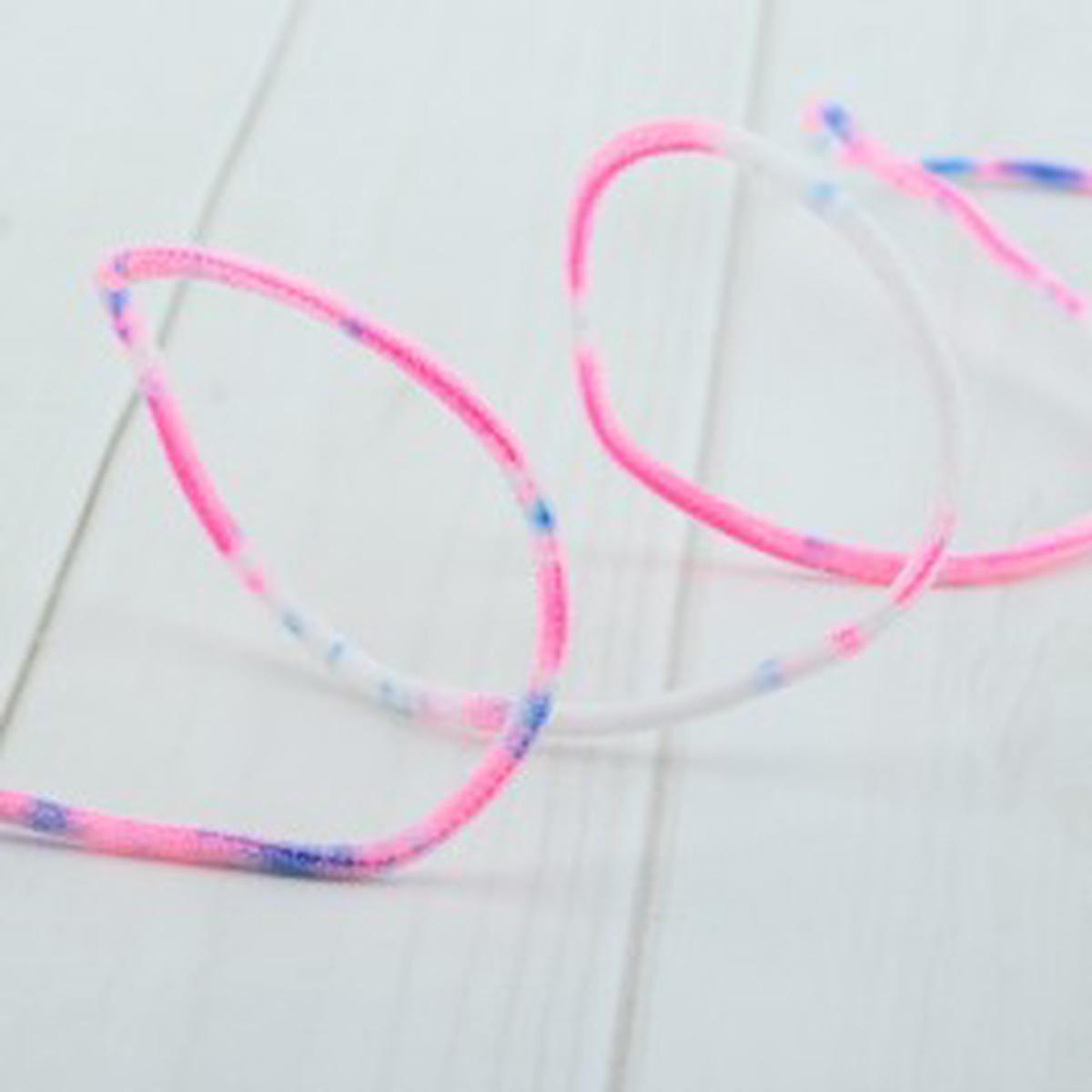 3mm Knitted Tie Dye Elastic - Roll - Pink / Blue