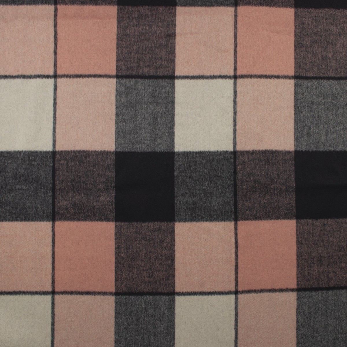 Wool Blend Coating - Check - WINDSOR - 001 - Pink