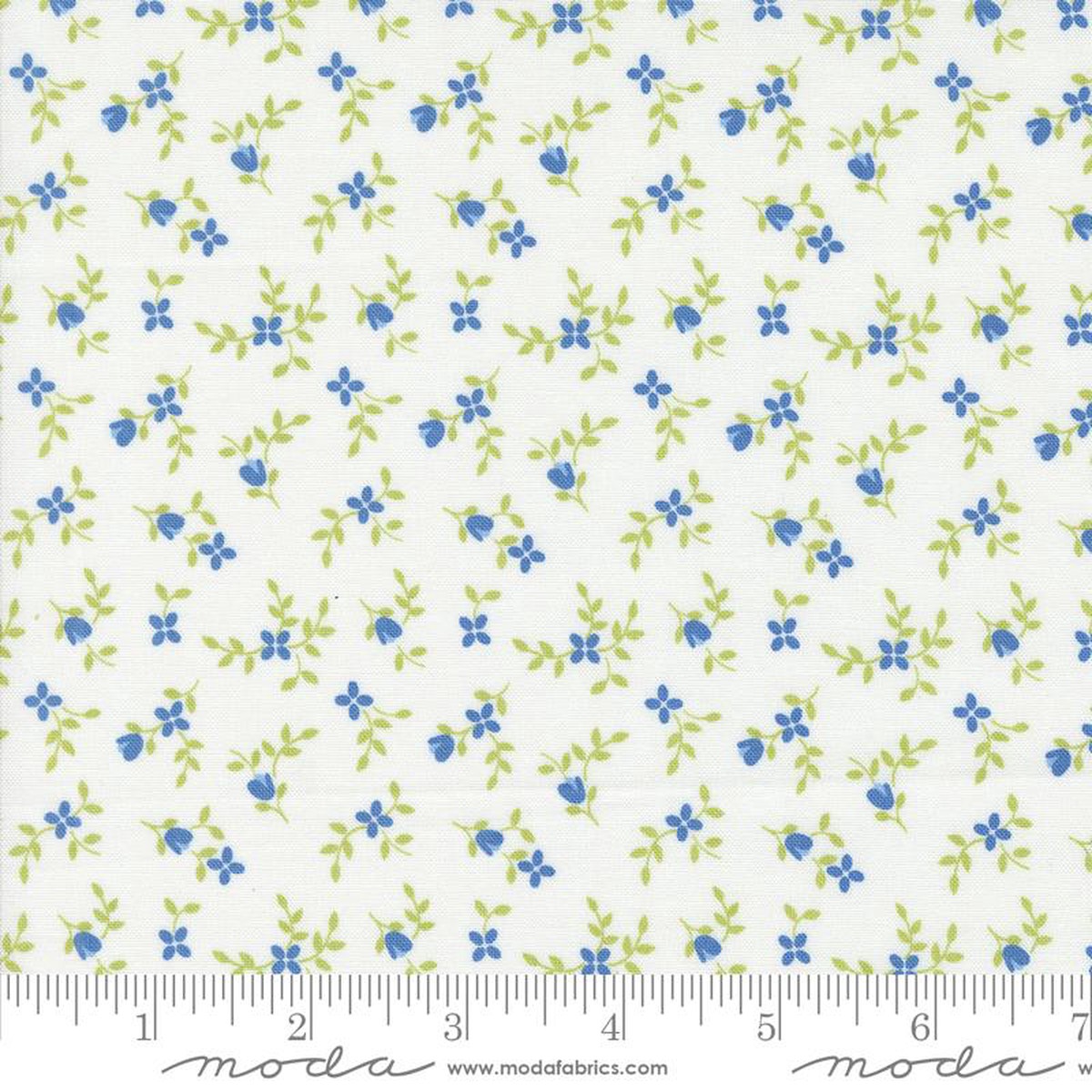 Cali & Co Vine Small Floral Cloud Cobalt Dark Blue Corey Yoder Moda Cotton Fabric