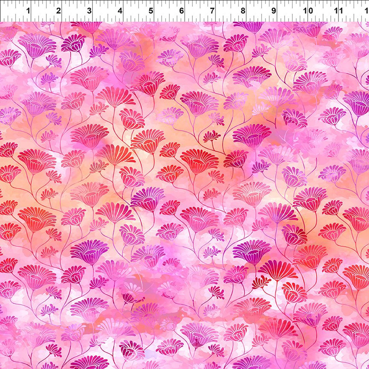 Felicity Flower Vines Sherbet In the Beginning Fabrics Cotton Fabric ITB-4FEL-1