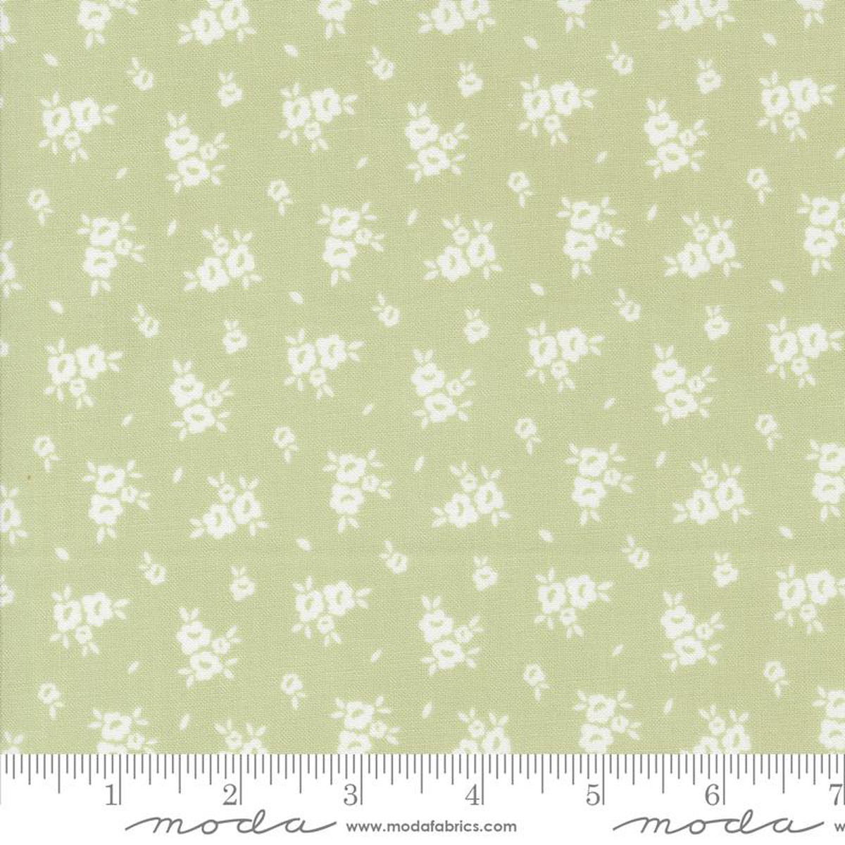 Flower Girl Blooms Small Floral Pear Light Green My Sew Quilty Life Moda Cotton Fabric
