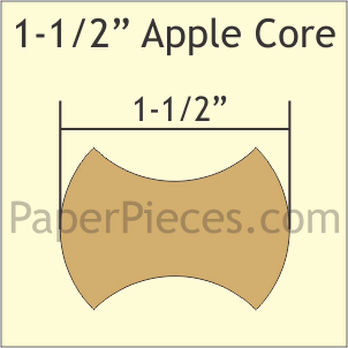1-1/2 Apple Core Acrylic Fabric Cutting Template