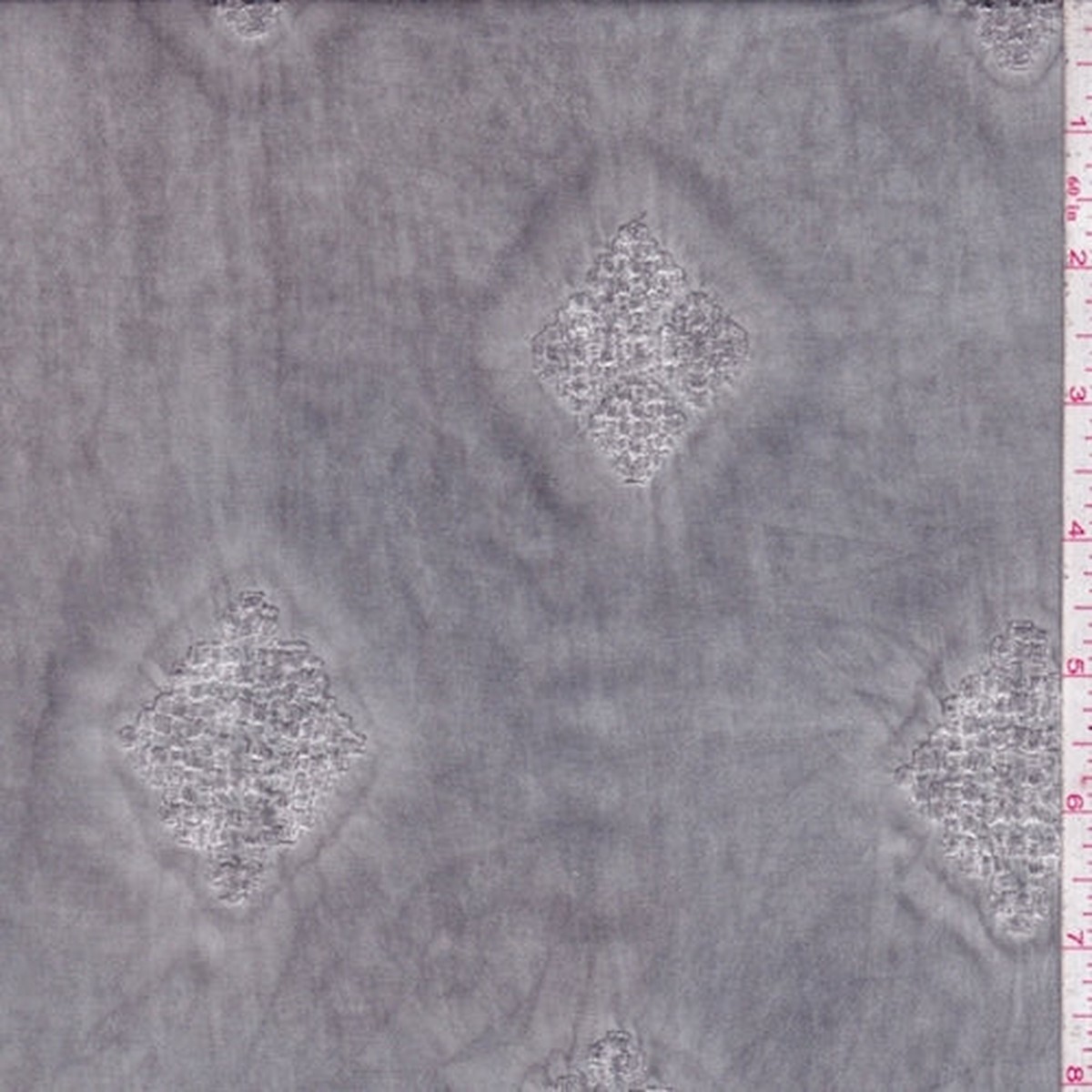 Stone Grey Leno Diamond Rayon Lawn Fabric