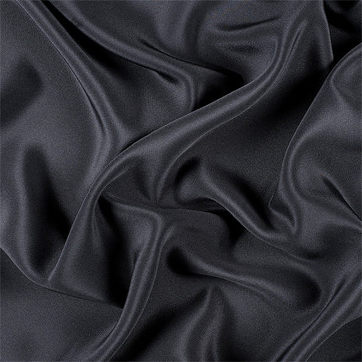 Runway Silks Black 4 Ply Silk Crepe Fabric - Reorderable
