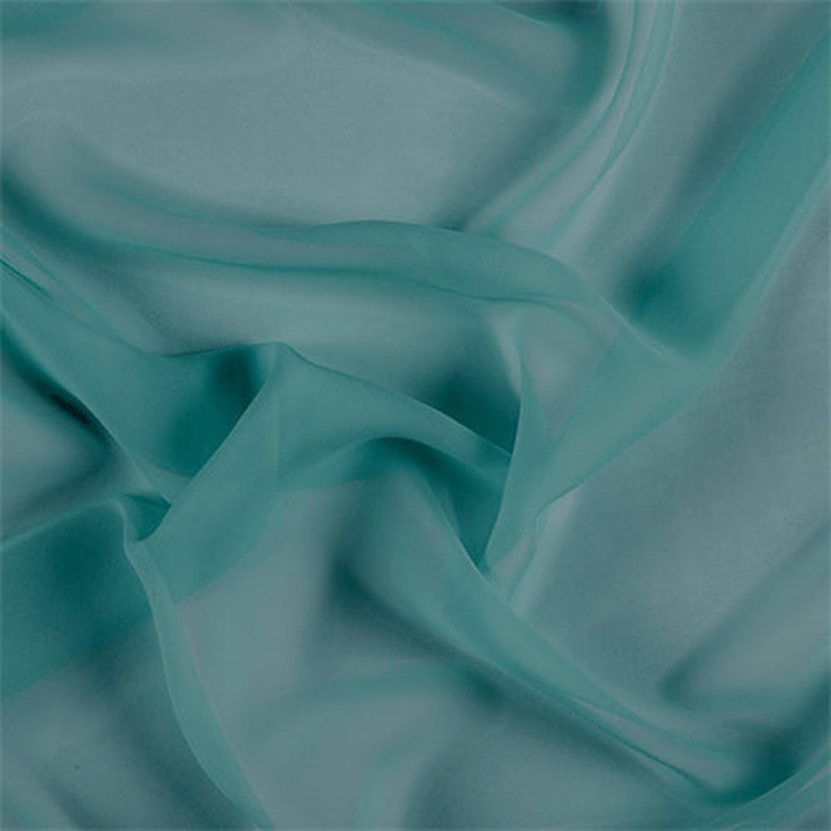 Runway Silks Teal Wide Silk Chiffon Fabric - Reorderable