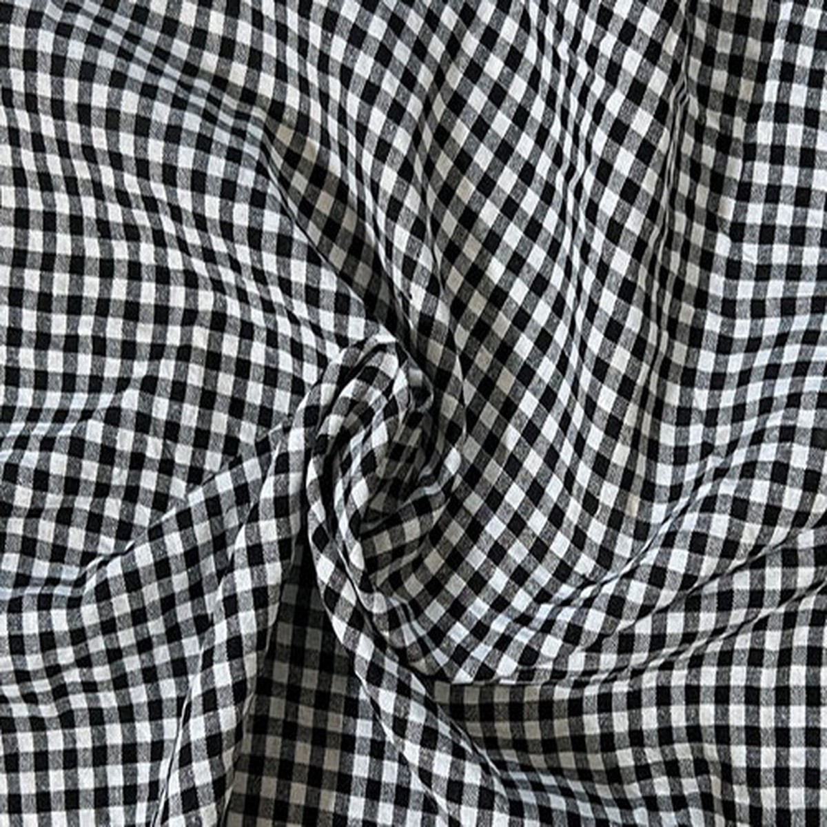 10 Yards of Seersucker Gingham White Black B