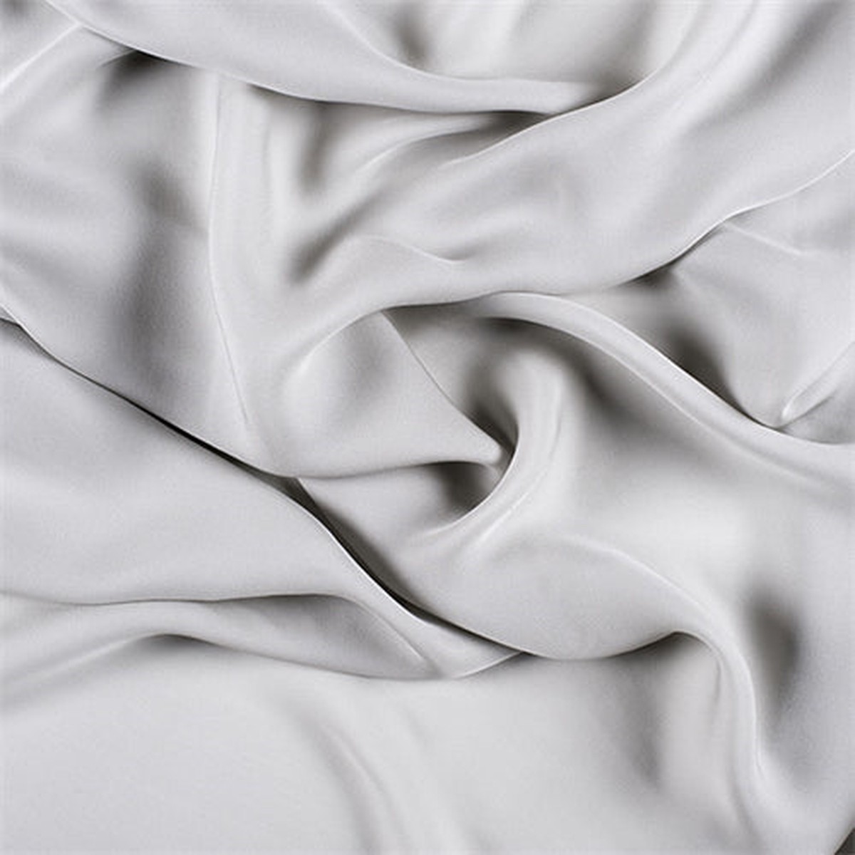 Runway Silks Light Gray Silk Double Georgette Fabric - Reorderable