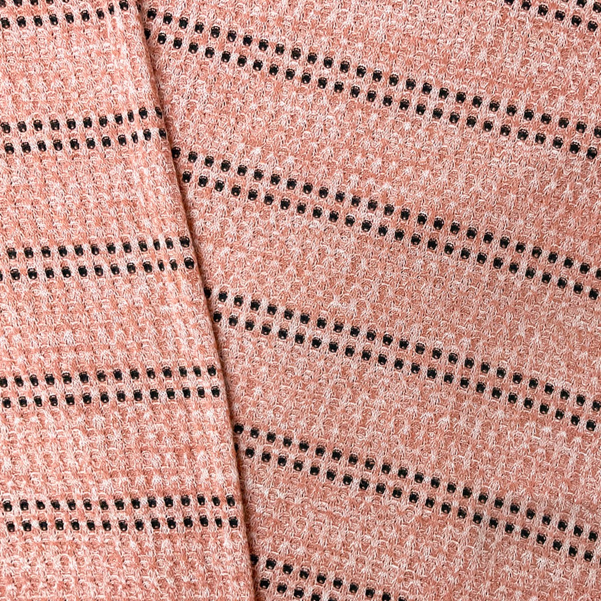 Teracotta Orange Poly Rayon Stretch Stripe Waffle Knit Fabric