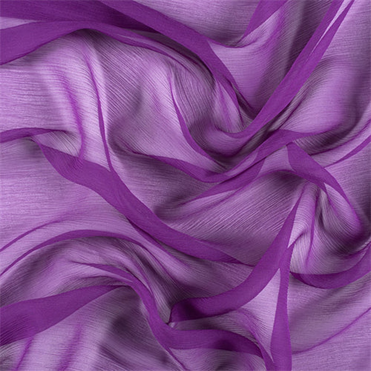Runway Silks Grape Crinkled Silk Chiffon Fabric - Reorderable