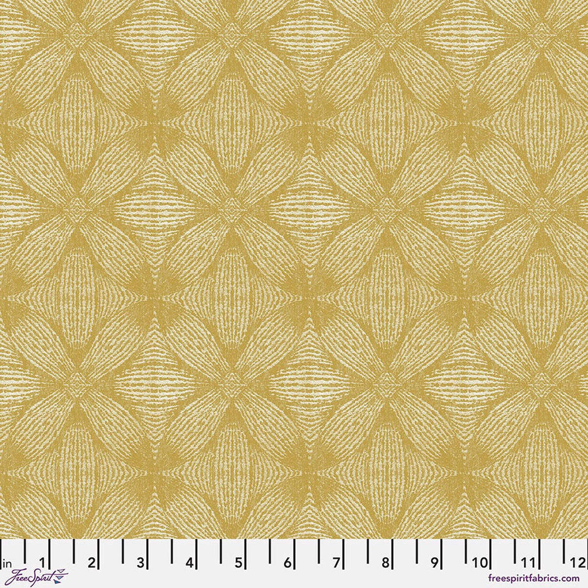 Woodland Blooms Sycamore Weave Saffron Sanderson Free Spirit Cotton Fabric