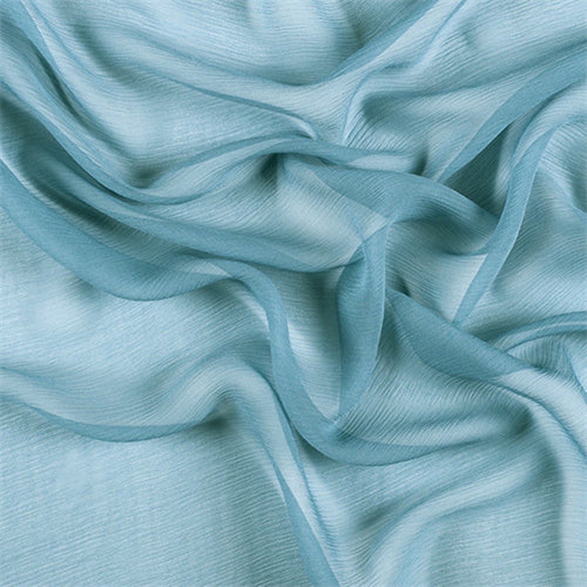 Runway Silks Seafoam Crinkled Silk Chiffon Fabric - Reorderable