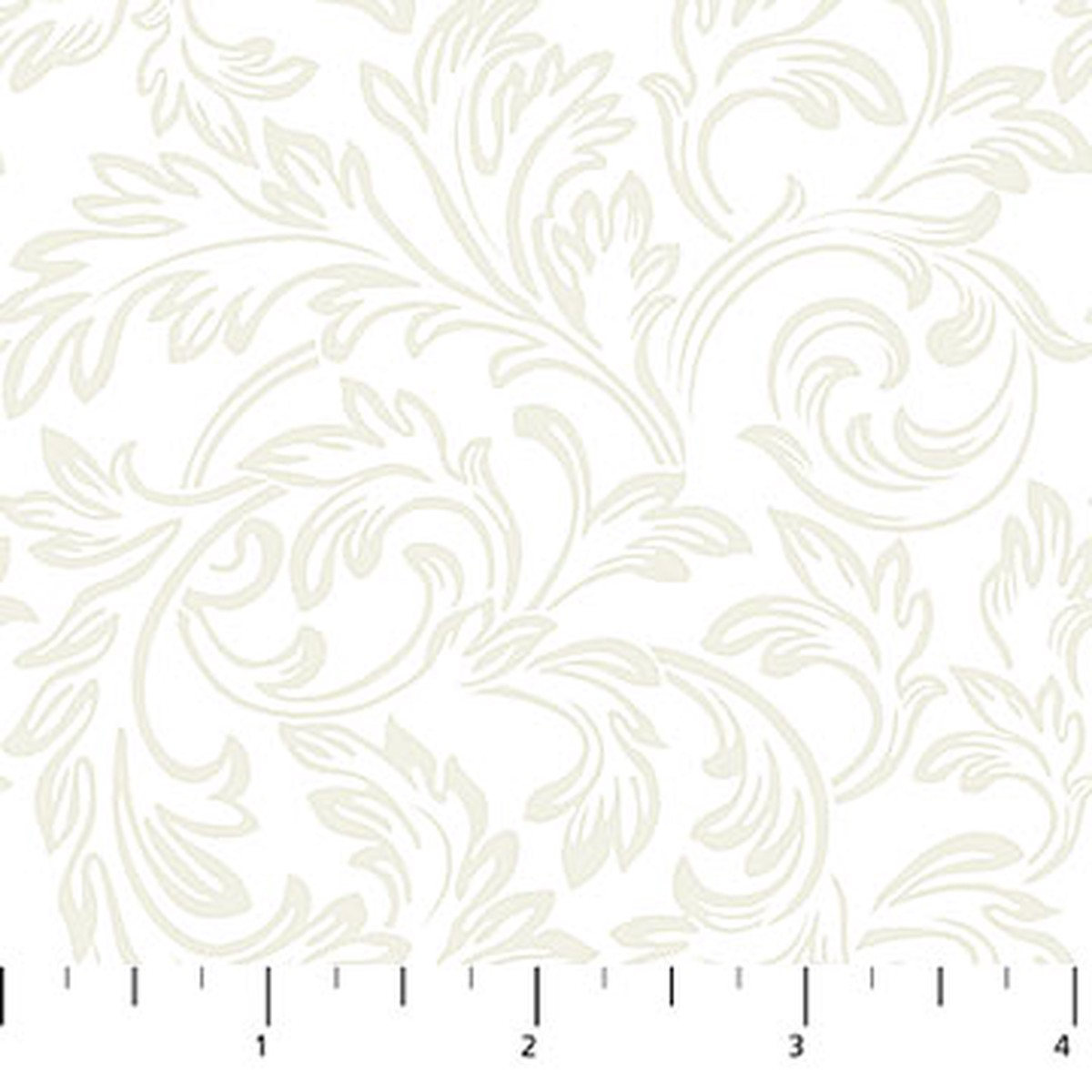 Yuletide Traditions Scroll White Deborah Edwards Northcott Cotton Fabric