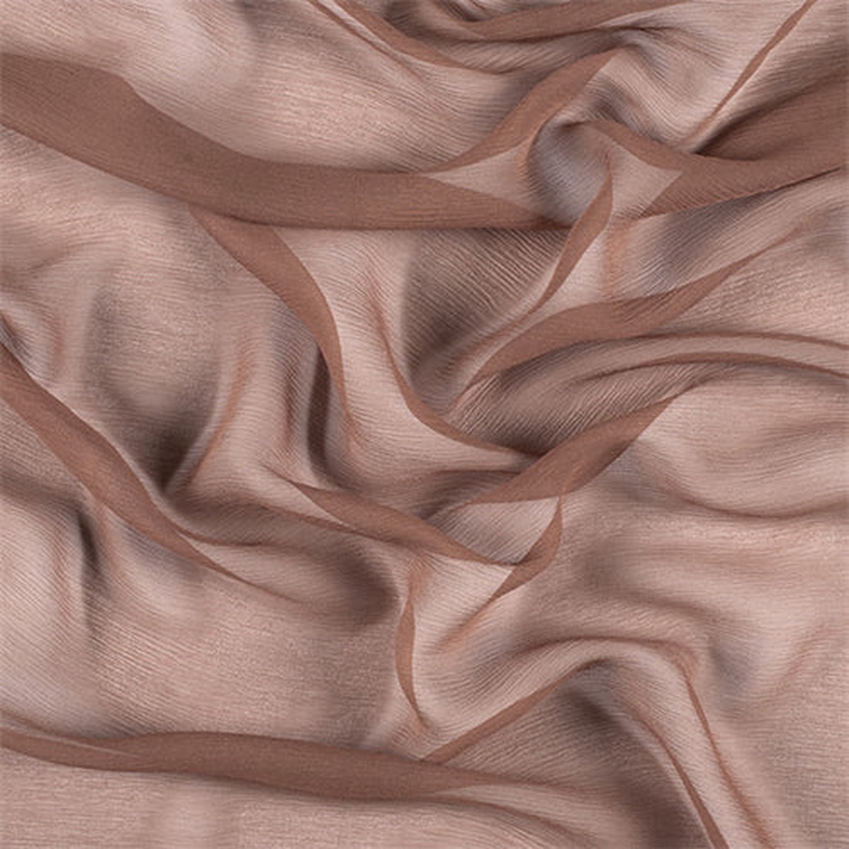 Runway Silks Brown Crinkled Silk Chiffon Fabric - Reorderable
