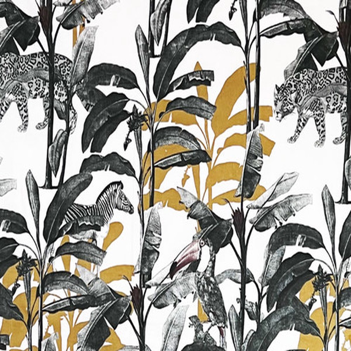 10 Yards of Poly Cotton Sheeting Wild Animals On White A
