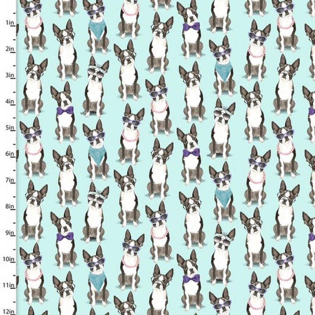 A Dog's Life Dogs Glasses Turquoise 3 Wishes Cotton Fabric