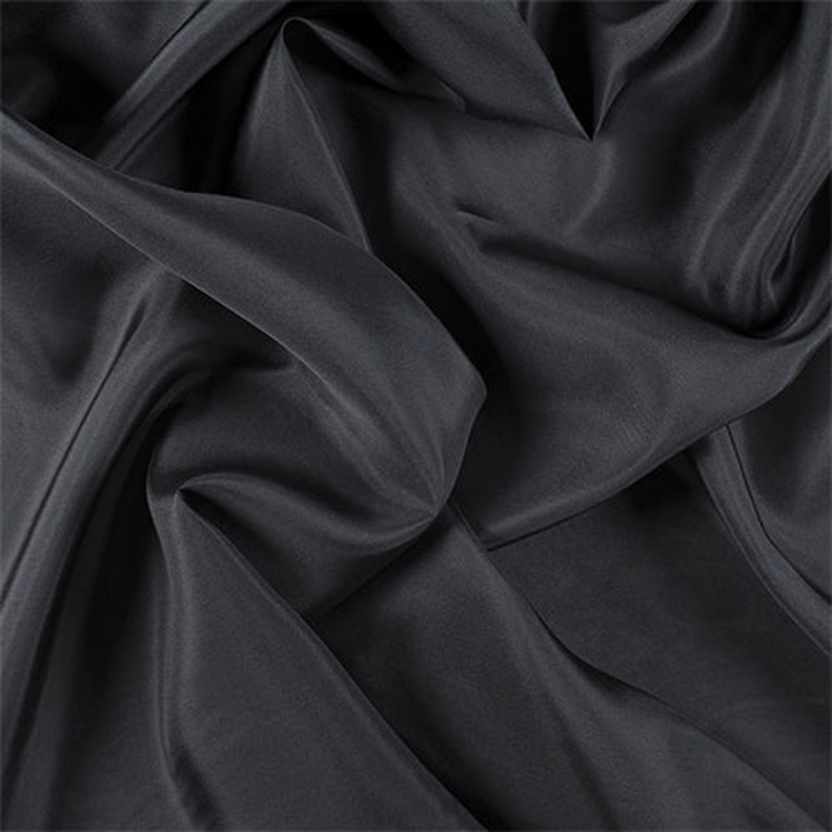 Runway Silks Dark Gray Silk Habotai Fabric - Reorderable