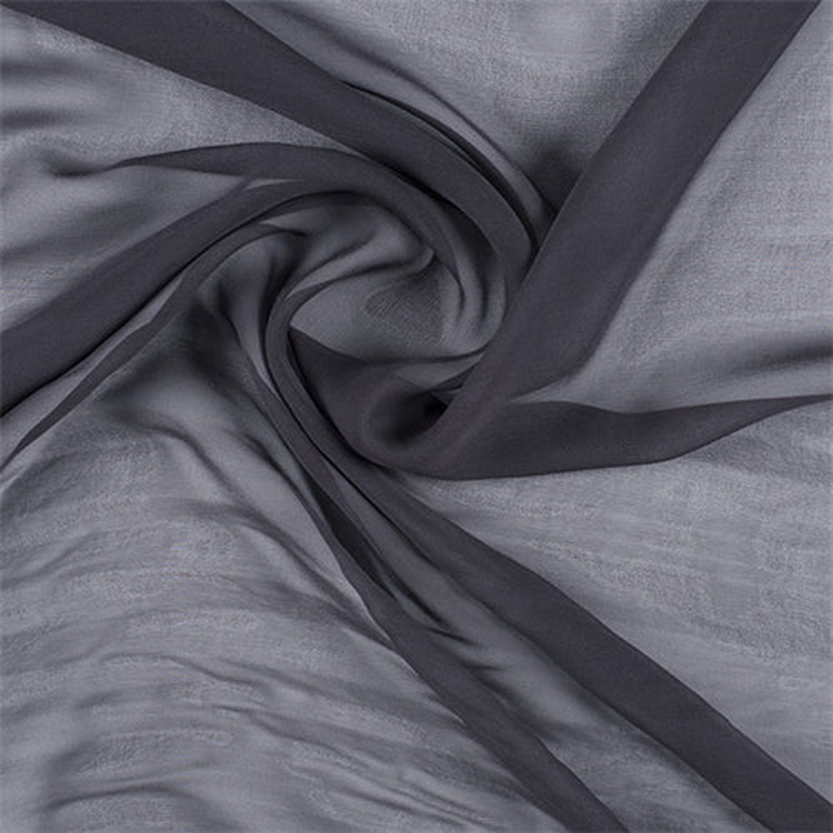 Runway Silks Dark Gray Silk Chiffon Fabric - Reorderable