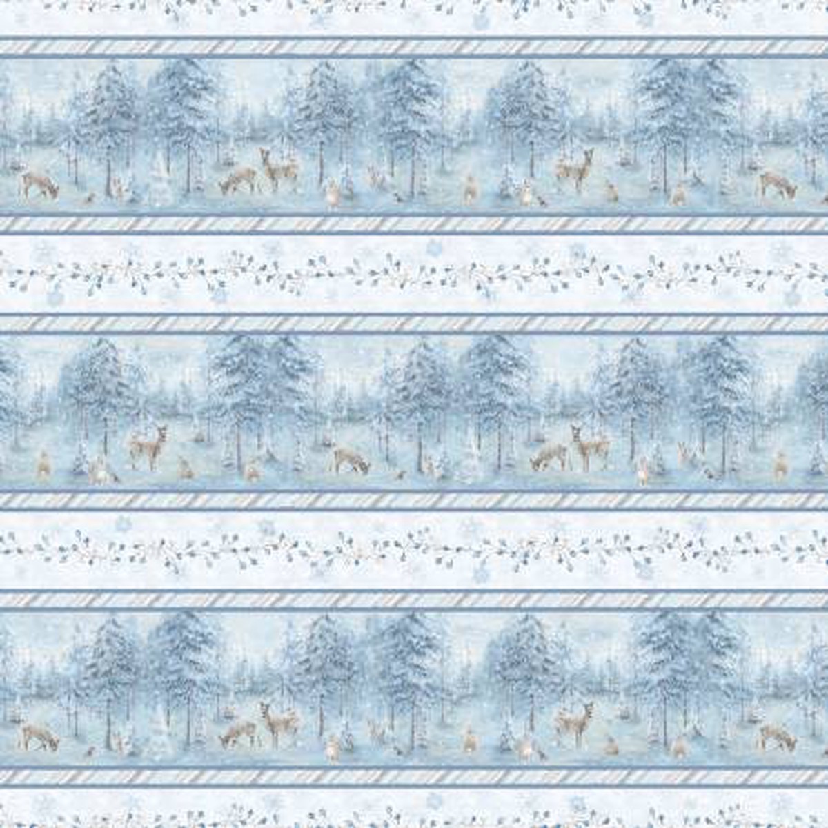 Woodland Frost Repeating Stripe Lisa Audit Wilmington Prints Cotton Fabric WP-17782-419