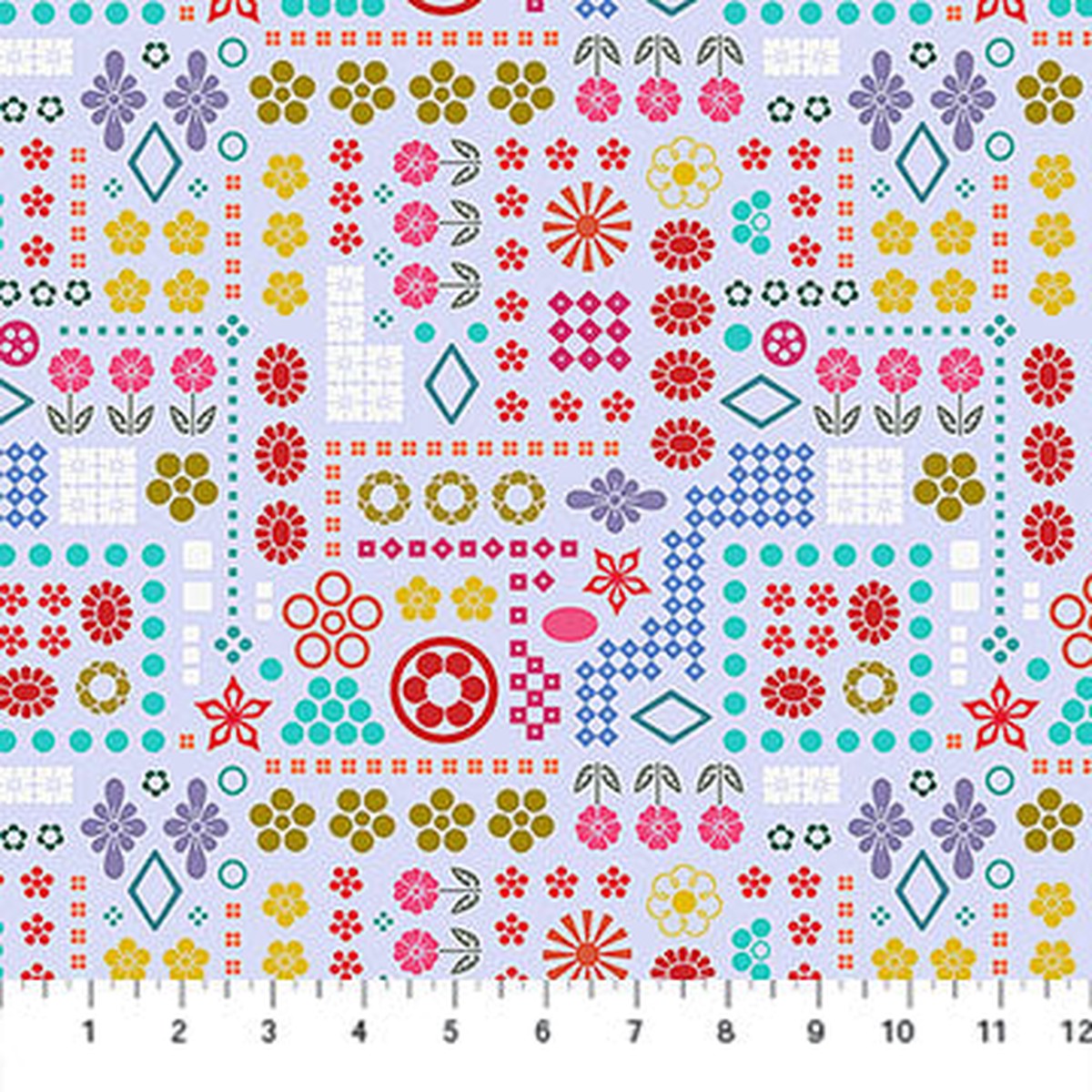 Yesterday High Score Periwinkle Juliana Horner Northcott Cotton Fabric NC-AMT160-63V