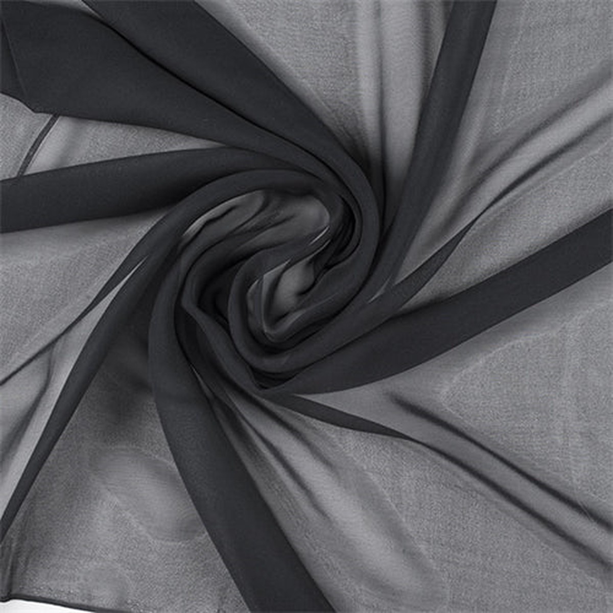 Runway Silks Black Silk Chiffon Fabric - Reorderable