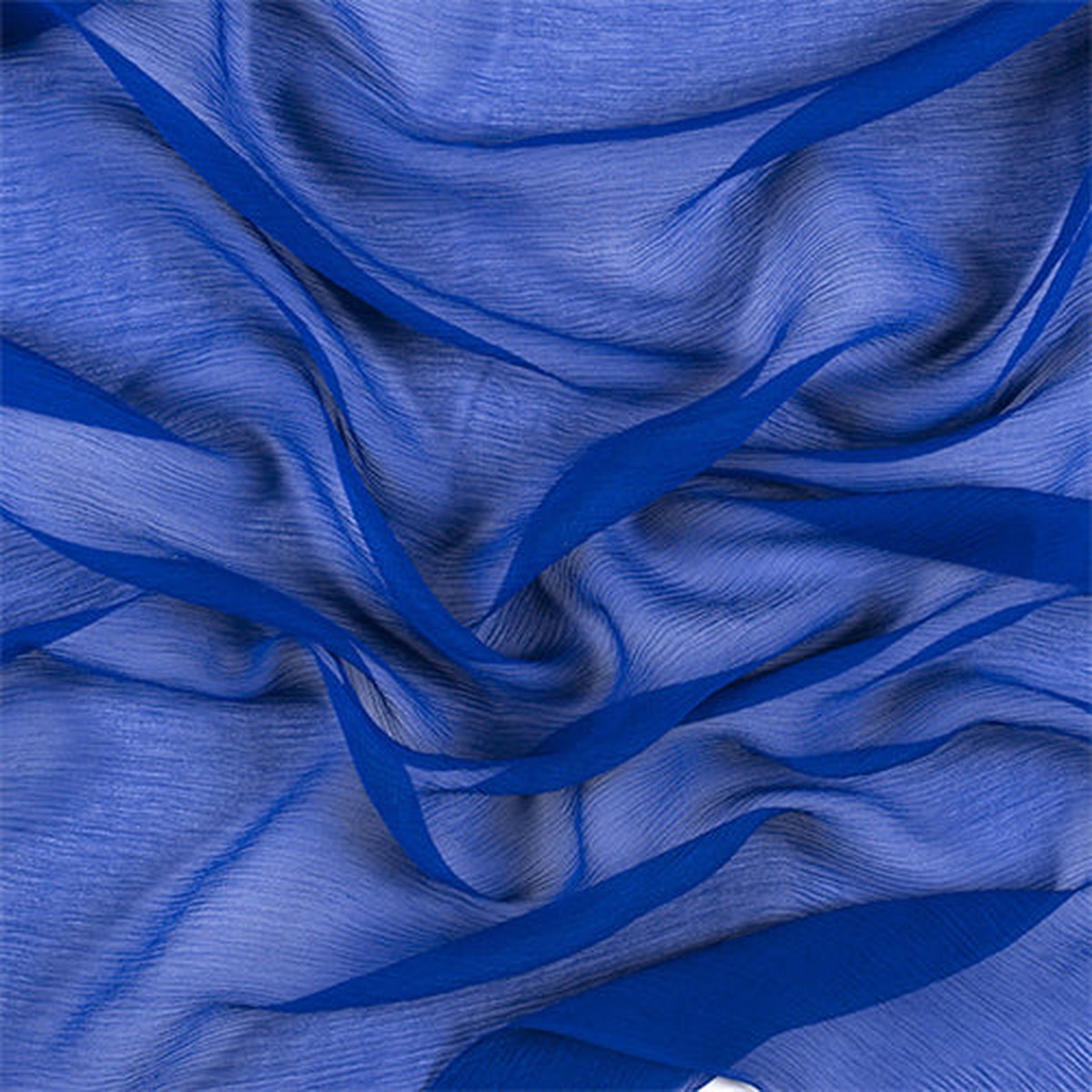 Runway Silks Blue Crinkled Silk Chiffon Fabric - Reorderable