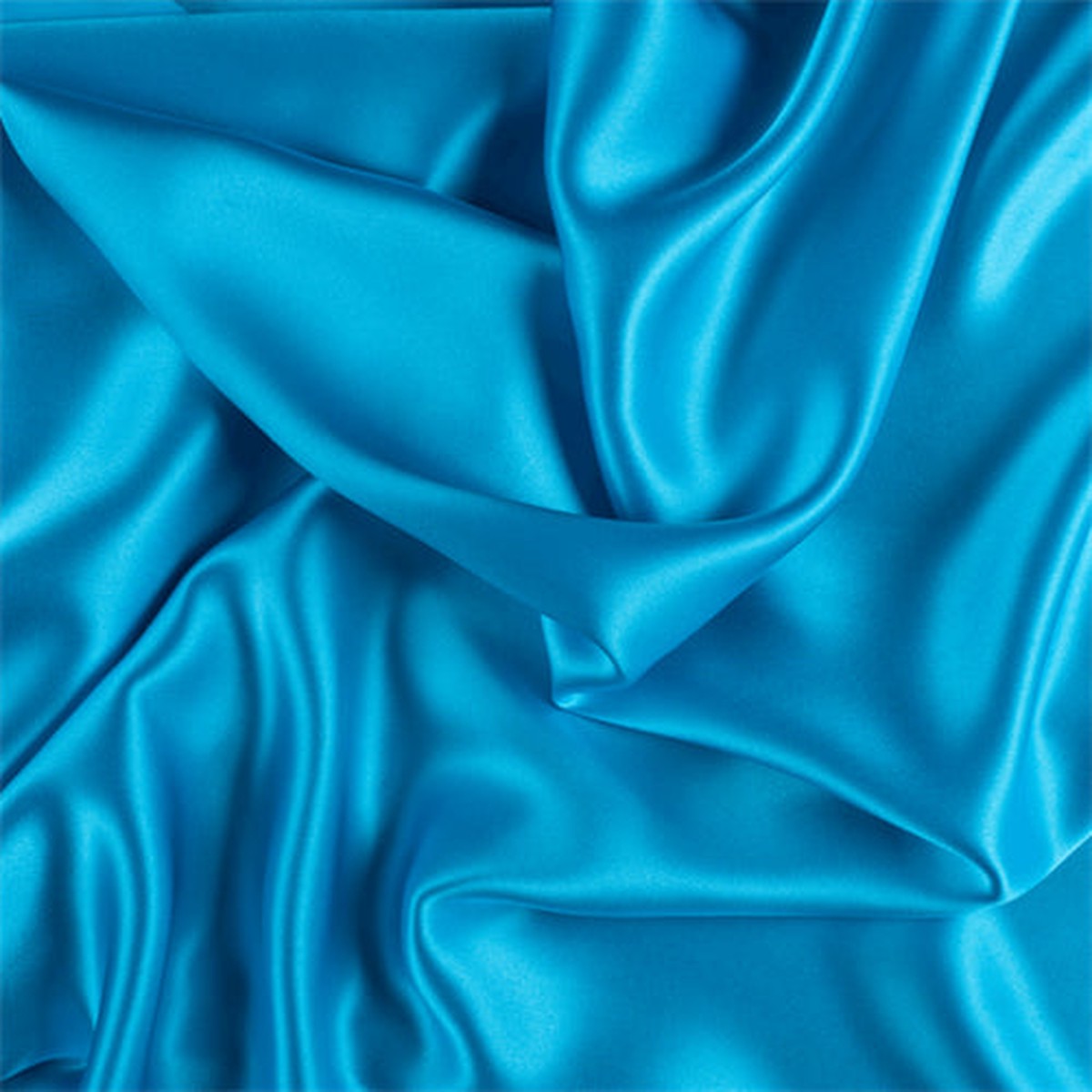 Runway Silks Turquoise Stretch Silk Charmeuse Fabric - Reorderable