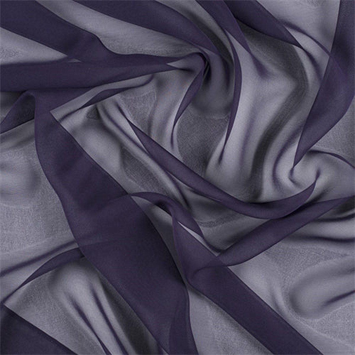 Runway Silks Dark Purple Wide Silk Chiffon Fabric - Reorderable