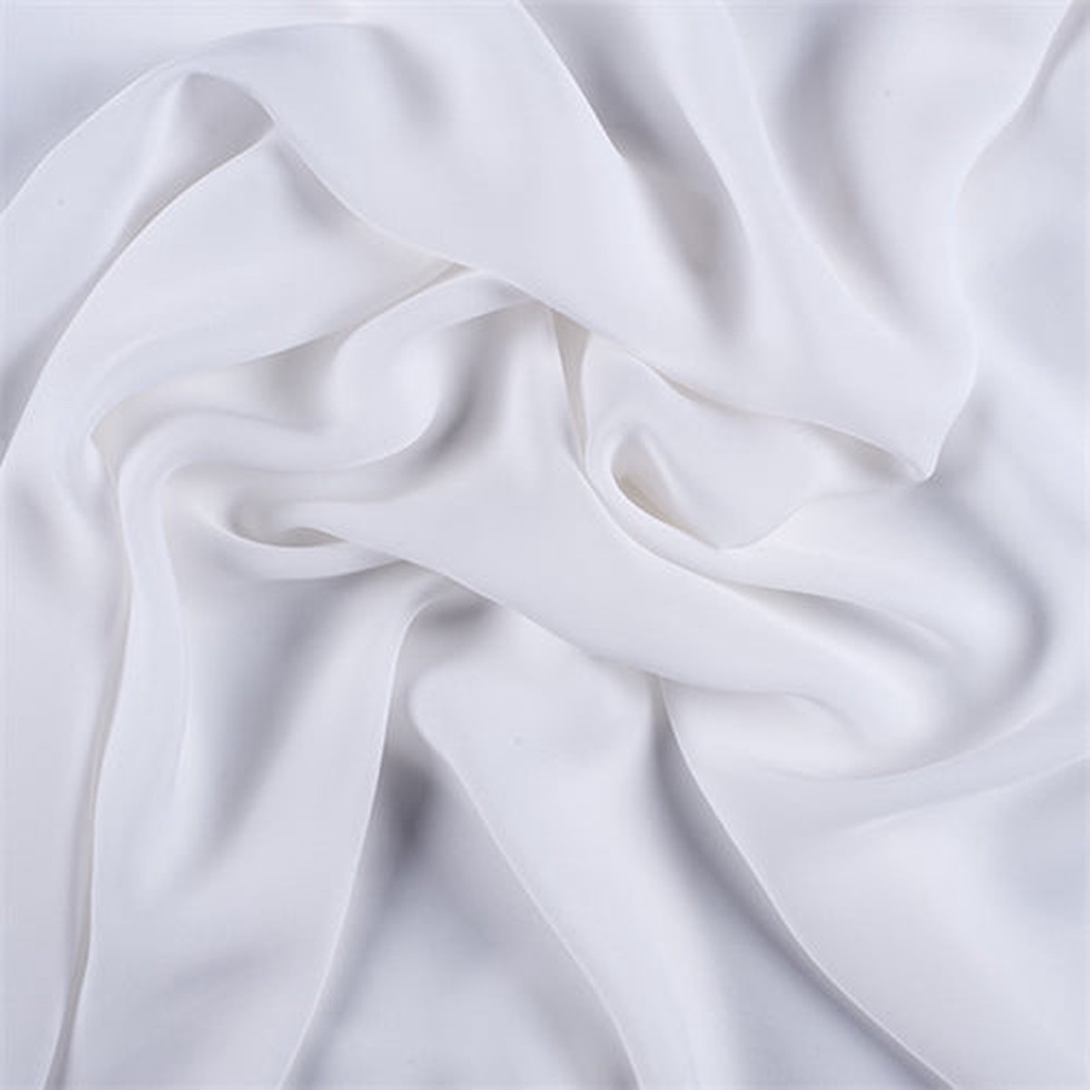 Runway Silks White Silk Double Georgette Fabric - Reorderable