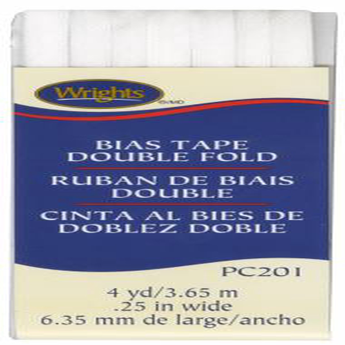 Wrights Double Fold Bias Tape - White