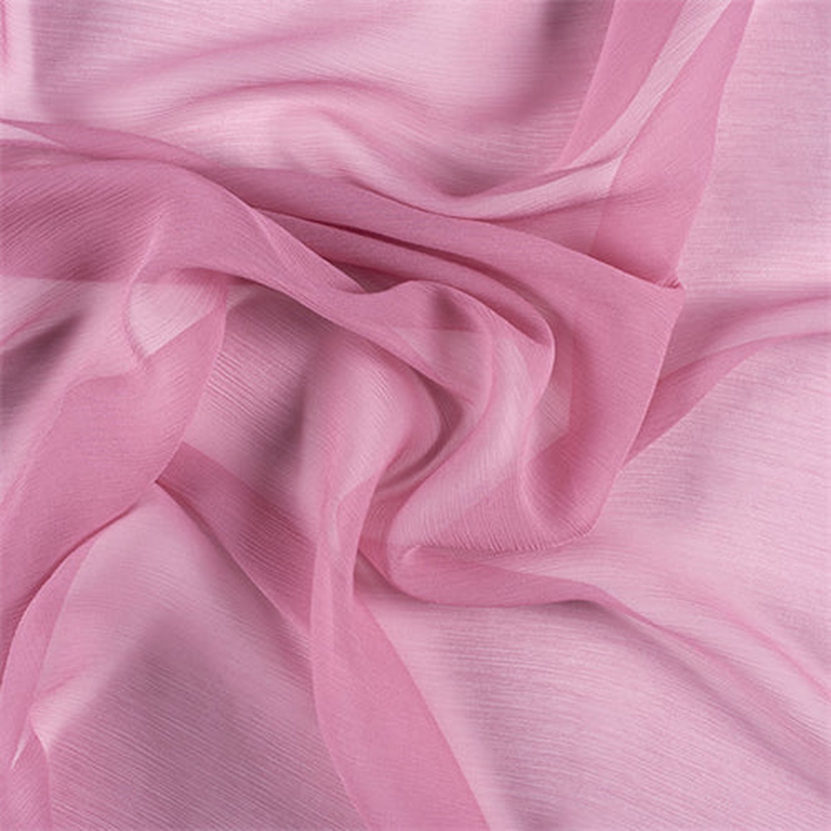 Runway Silks Carnation Pink Crinkled Silk Chiffon Fabric - Reorderable