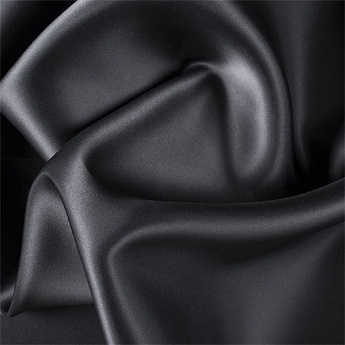 Runway Silks Black Silk Satin Organza Fabric - Reorderable
